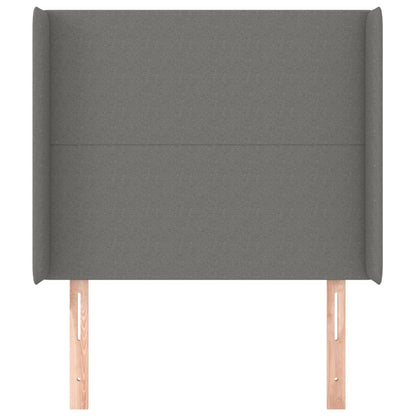 vidaXL Kopfteil mit Ohren Dunkelgrau 83x16x118/128 cm Stoff