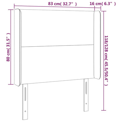vidaXL Kopfteil mit Ohren Dunkelgrau 83x16x118/128 cm Stoff