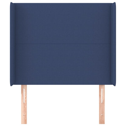 vidaXL Kopfteil mit Ohren Blau 83x16x118/128 cm Stoff