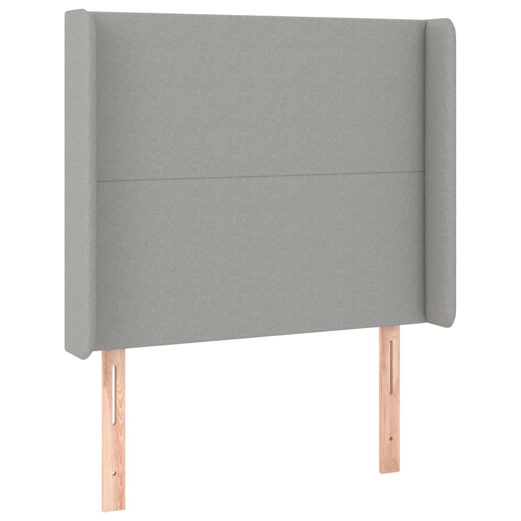 vidaXL Kopfteil mit Ohren Hellgrau 93x16x118/128 cm Stoff