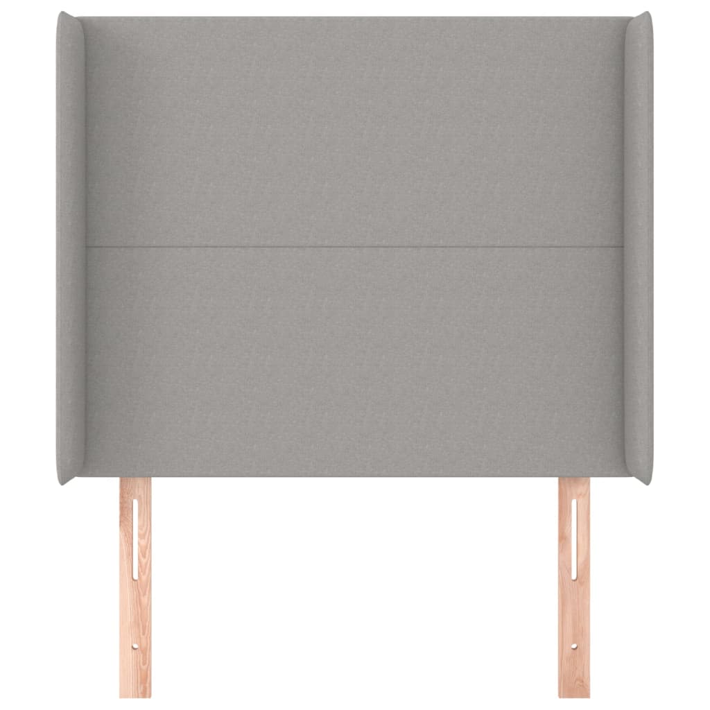 vidaXL Kopfteil mit Ohren Hellgrau 93x16x118/128 cm Stoff