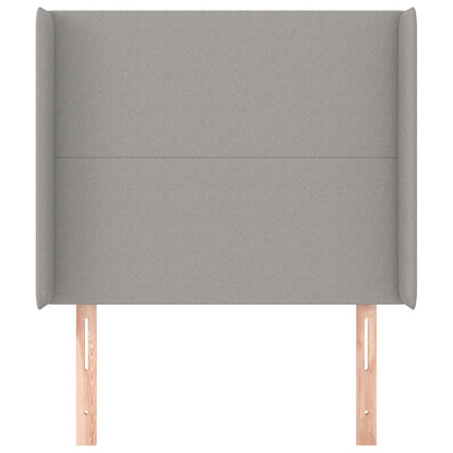 vidaXL Kopfteil mit Ohren Hellgrau 93x16x118/128 cm Stoff
