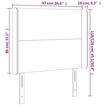 vidaXL Kopfteil mit Ohren Hellgrau 93x16x118/128 cm Stoff