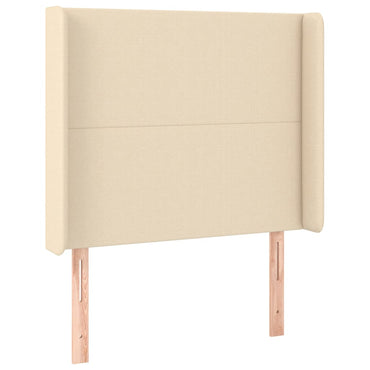 vidaXL Kopfteil mit Ohren Creme 93x16x118/128 cm Stoff