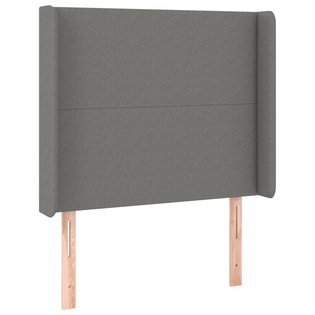 vidaXL Kopfteil mit Ohren Dunkelgrau 103x16x118/128 cm Stoff