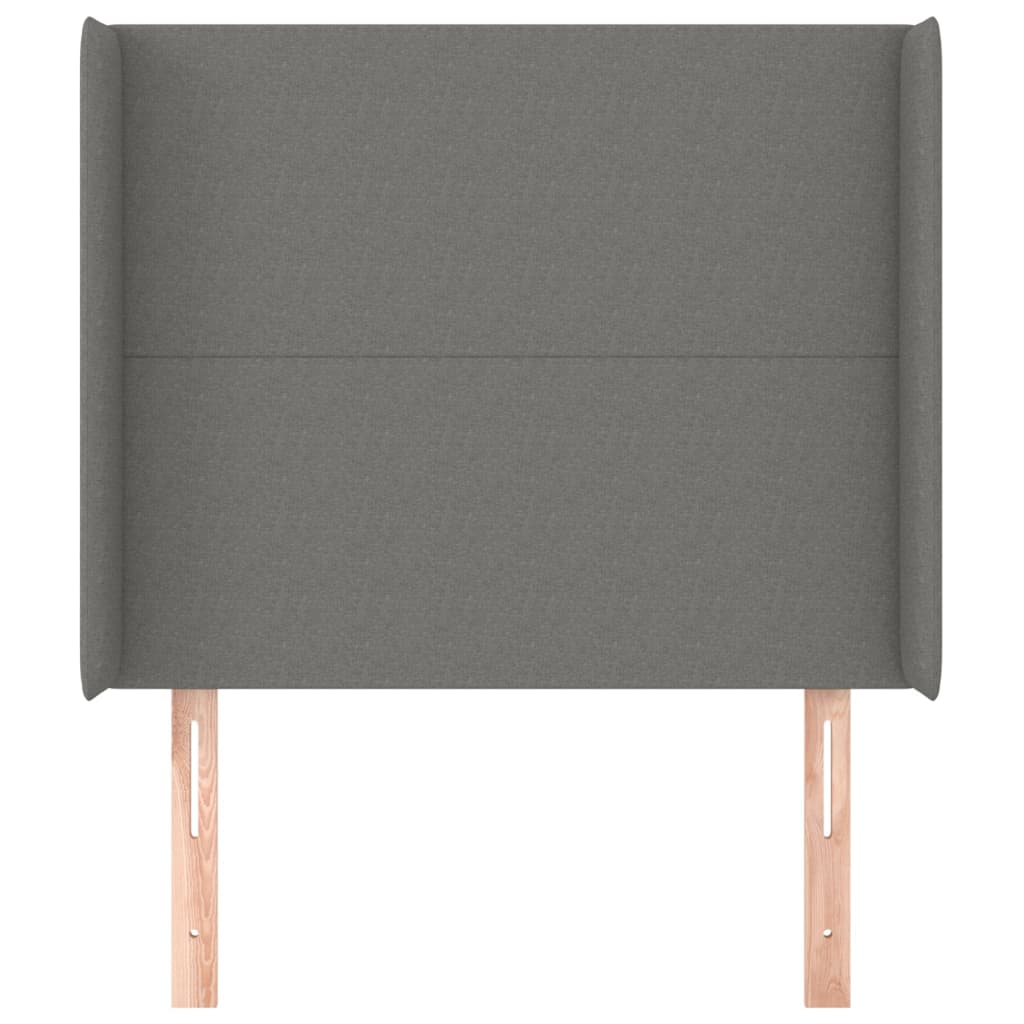 vidaXL Kopfteil mit Ohren Dunkelgrau 103x16x118/128 cm Stoff