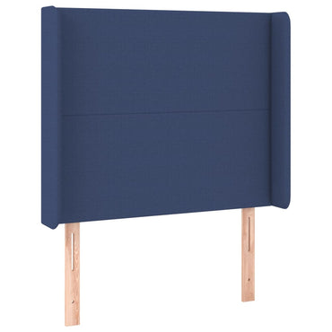 vidaXL Kopfteil mit Ohren Blau 103x16x118/128 cm Stoff
