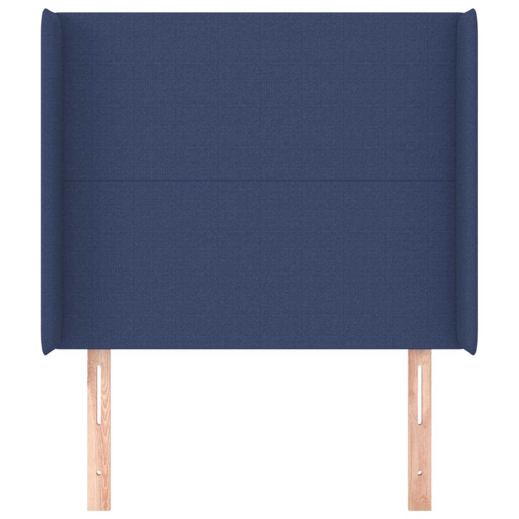 vidaXL Kopfteil mit Ohren Blau 103x16x118/128 cm Stoff