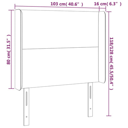 vidaXL Kopfteil mit Ohren Blau 103x16x118/128 cm Stoff