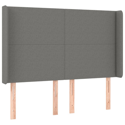vidaXL Kopfteil mit Ohren Dunkelgrau 147x16x118/128 cm Stoff