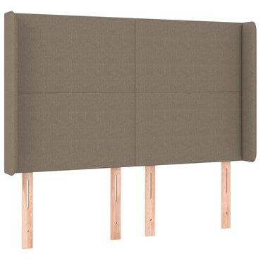 vidaXL Kopfteil mit Ohren Taupe 147x16x118/128 cm Stoff