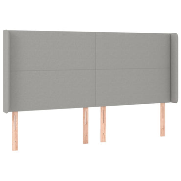 vidaXL Kopfteil mit Ohren Hellgrau 163x16x118/128 cm Stoff