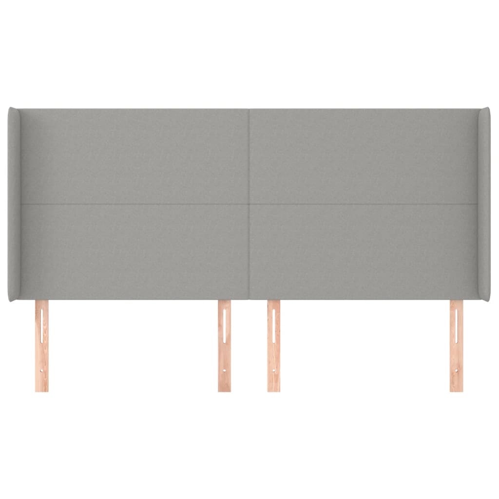 vidaXL Kopfteil mit Ohren Hellgrau 163x16x118/128 cm Stoff