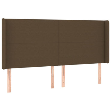 vidaXL Kopfteil mit Ohren Dunkelbraun 163x16x118/128 cm Stoff