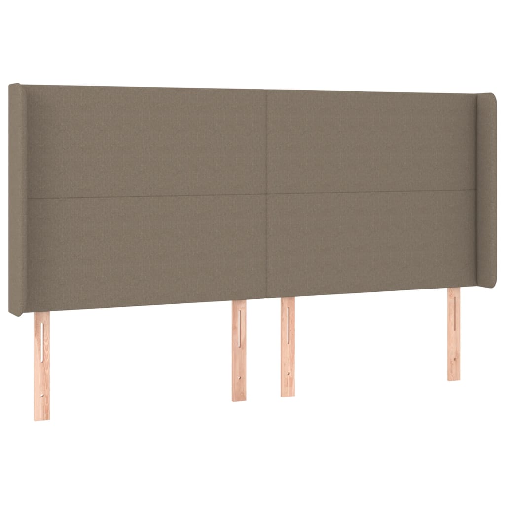 vidaXL Kopfteil mit Ohren Taupe 163x16x118/128 cm Stoff