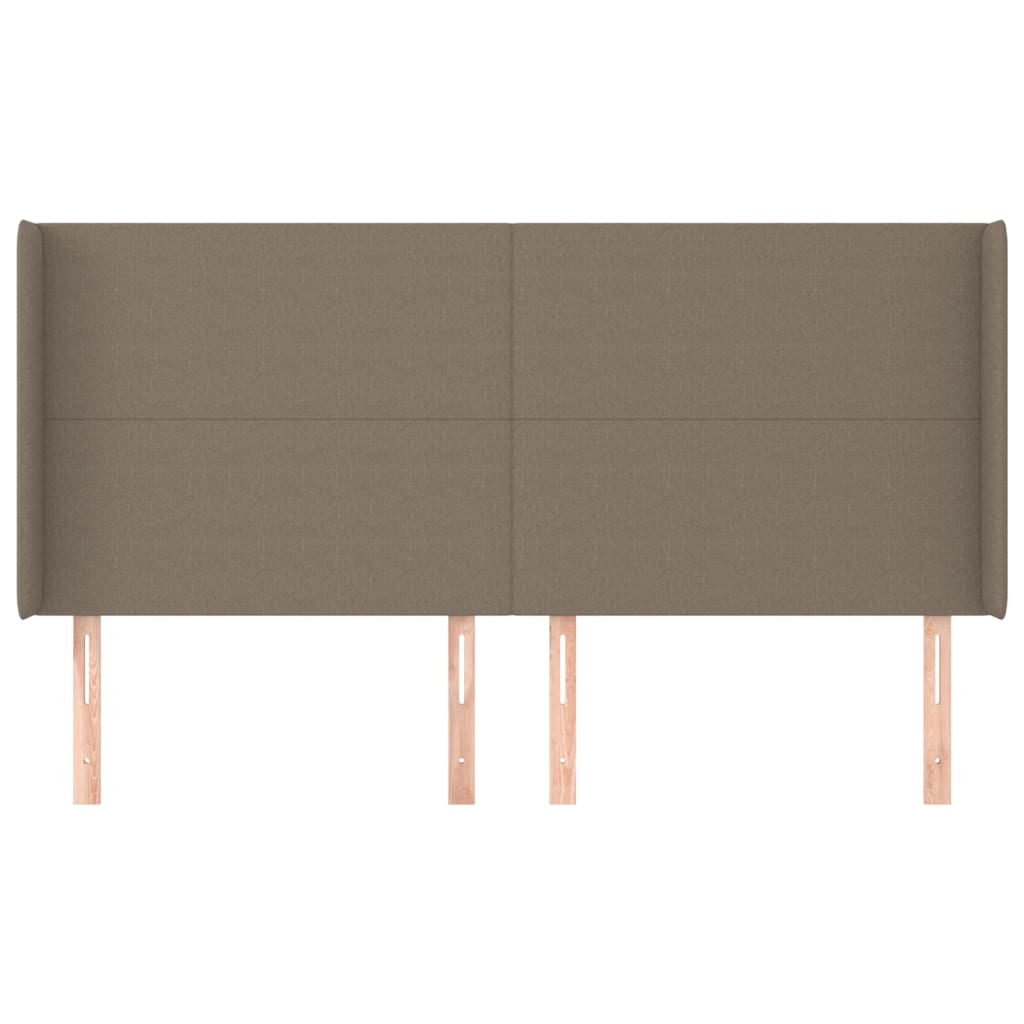 vidaXL Kopfteil mit Ohren Taupe 163x16x118/128 cm Stoff