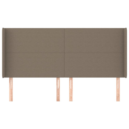 vidaXL Kopfteil mit Ohren Taupe 163x16x118/128 cm Stoff