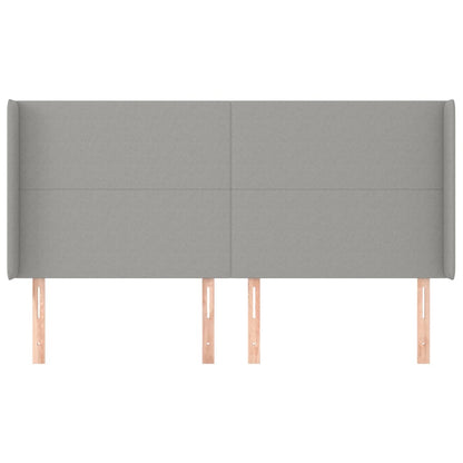 vidaXL Kopfteil mit Ohren Hellgrau 183x16x118/128 cm Stoff
