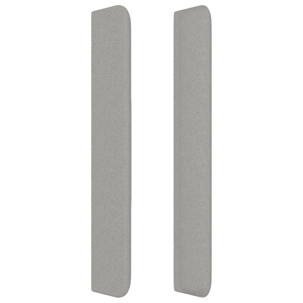 vidaXL Kopfteil mit Ohren Hellgrau 183x16x118/128 cm Stoff