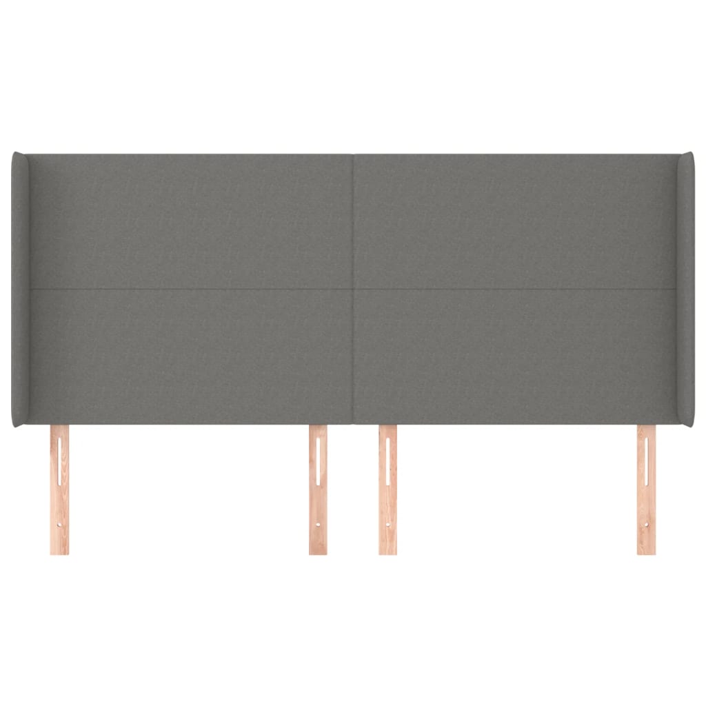vidaXL Kopfteil mit Ohren Dunkelgrau 183x16x118/128 cm Stoff