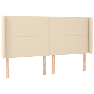 vidaXL Kopfteil mit Ohren Creme 183x16x118/128 cm Stoff