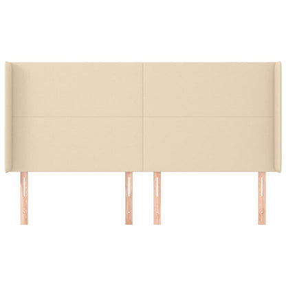 vidaXL Kopfteil mit Ohren Creme 183x16x118/128 cm Stoff