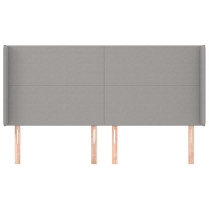 vidaXL Kopfteil mit Ohren Hellgrau 203x16x118/128 cm Stoff