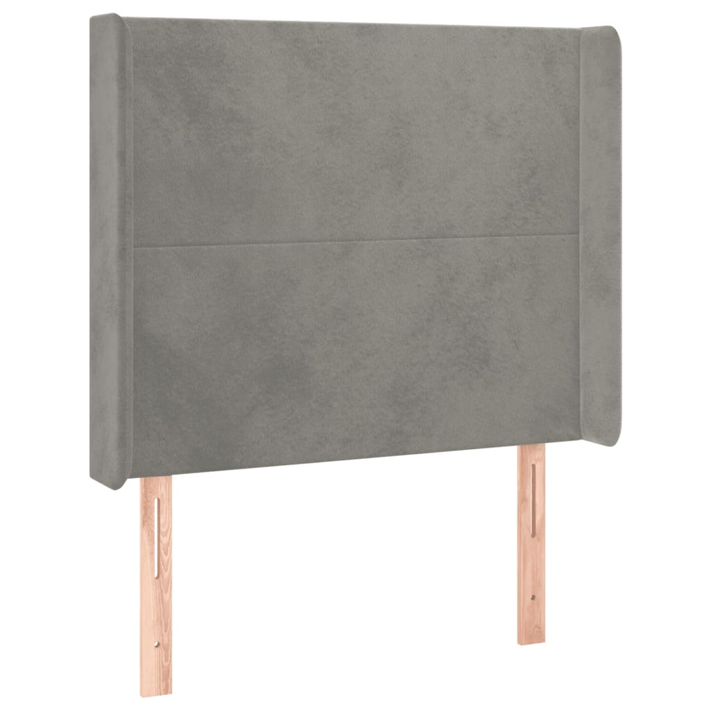vidaXL Kopfteil mit Ohren Hellgrau 83x16x118/128 cm Samt