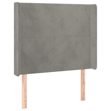 vidaXL Kopfteil mit Ohren Hellgrau 83x16x118/128 cm Samt