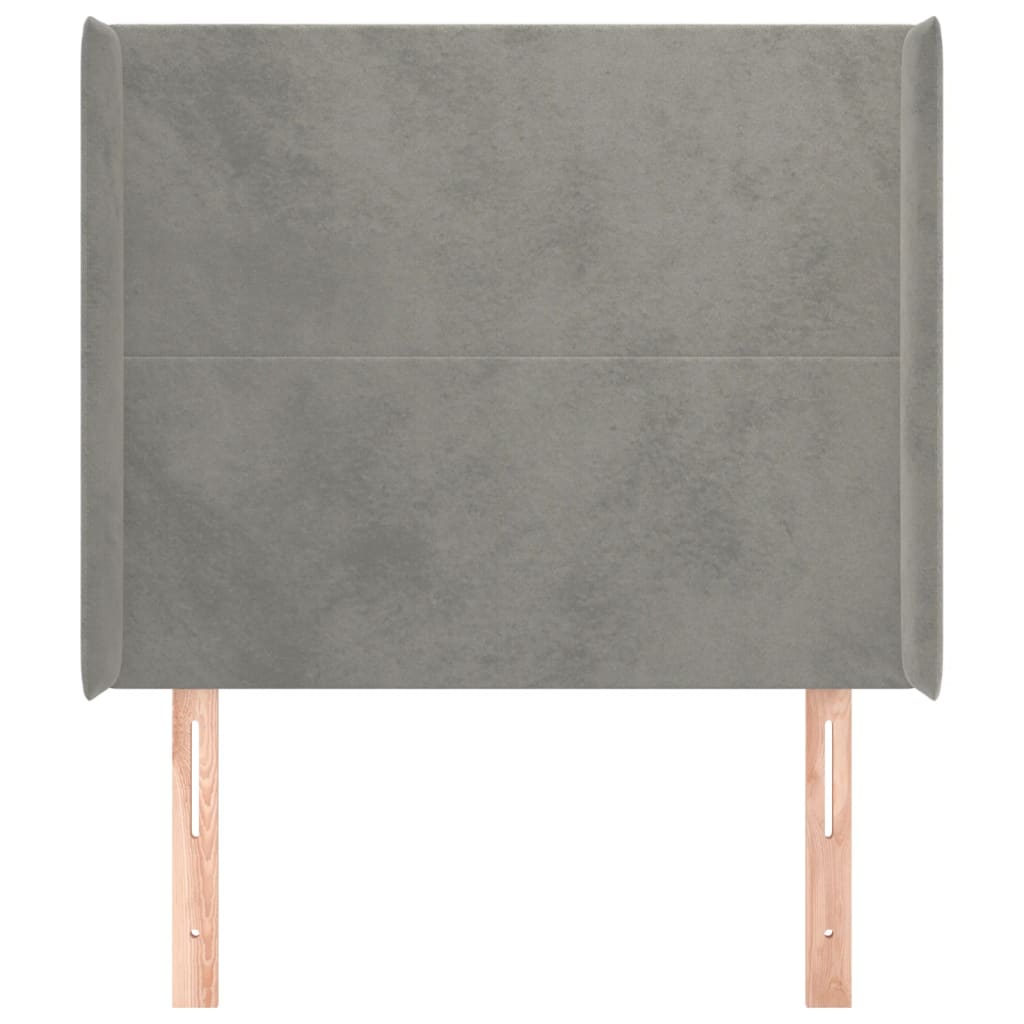 vidaXL Kopfteil mit Ohren Hellgrau 83x16x118/128 cm Samt