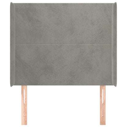 vidaXL Kopfteil mit Ohren Hellgrau 83x16x118/128 cm Samt