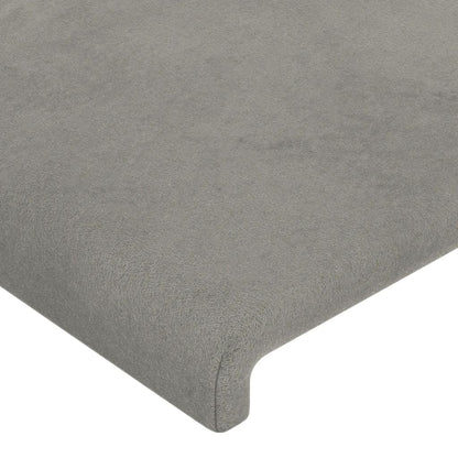 vidaXL Kopfteil mit Ohren Hellgrau 83x16x118/128 cm Samt