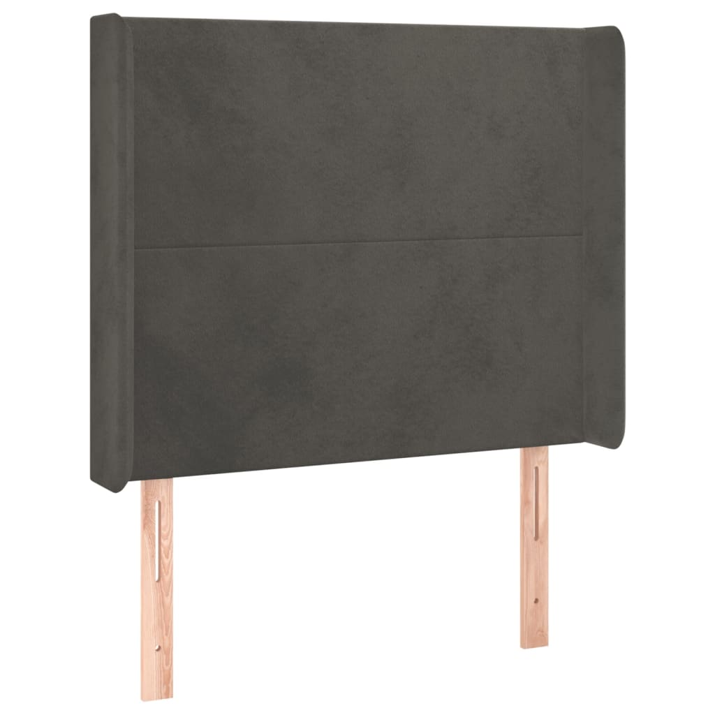 vidaXL Kopfteil mit Ohren Dunkelgrau 83x16x118/128 cm Samt