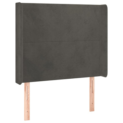vidaXL Kopfteil mit Ohren Dunkelgrau 83x16x118/128 cm Samt