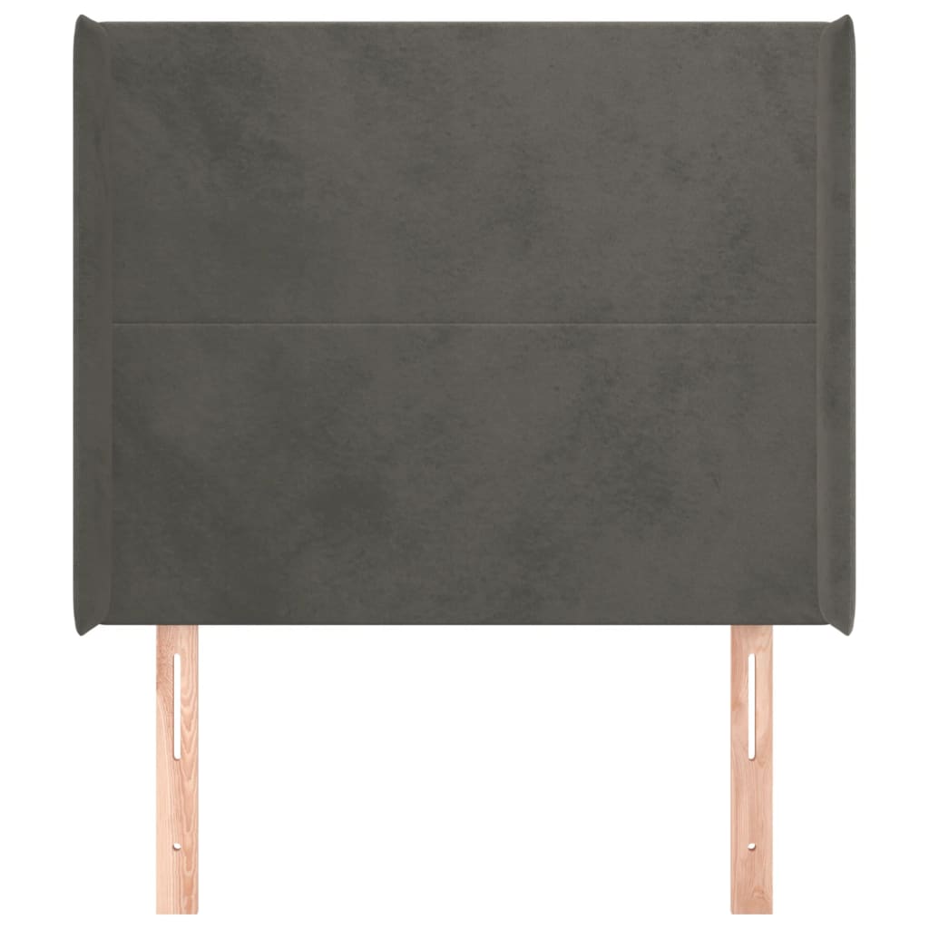 vidaXL Kopfteil mit Ohren Dunkelgrau 83x16x118/128 cm Samt