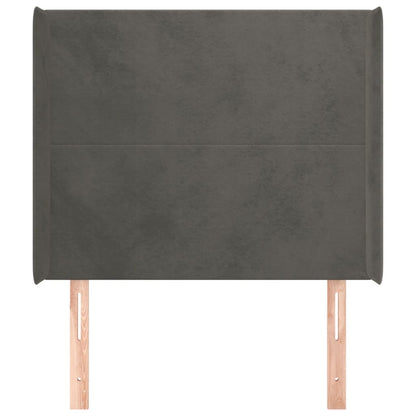 vidaXL Kopfteil mit Ohren Dunkelgrau 83x16x118/128 cm Samt