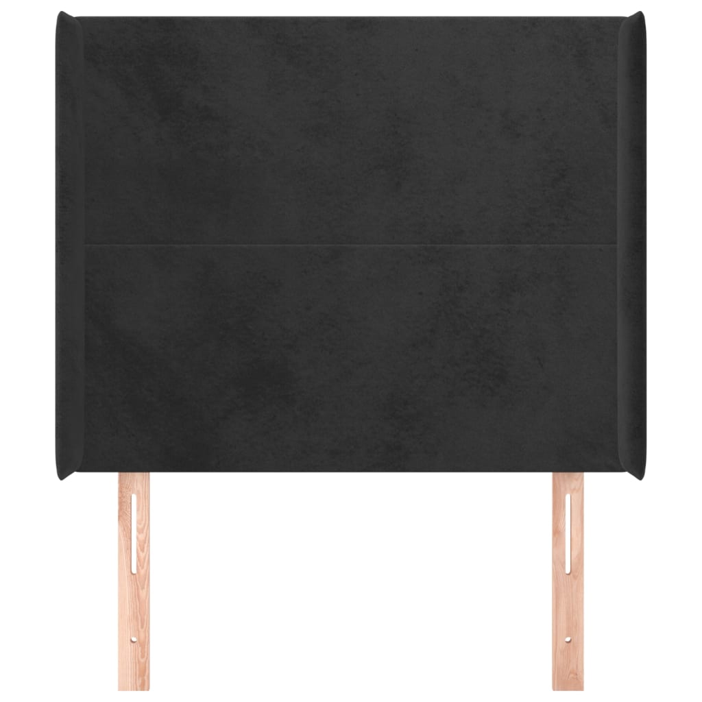 vidaXL Kopfteil mit Ohren Schwarz 83x16x118/128 cm Samt