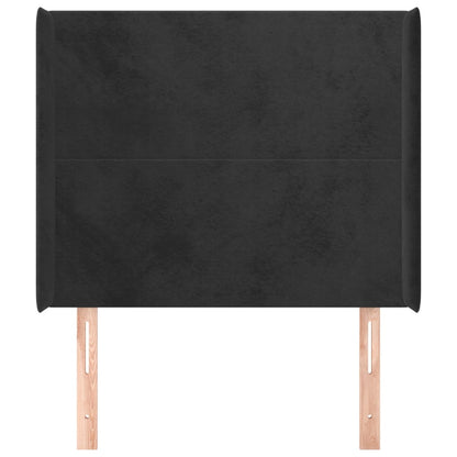 vidaXL Kopfteil mit Ohren Schwarz 83x16x118/128 cm Samt