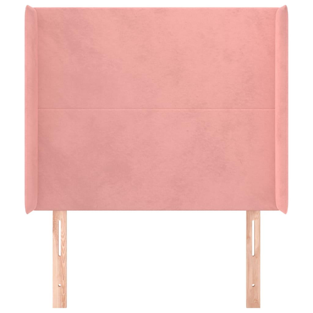 vidaXL Kopfteil mit Ohren Rosa 83x16x118/128 cm Samt
