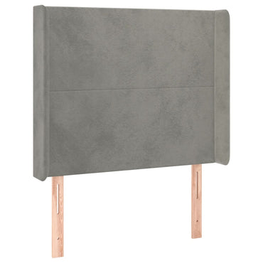 vidaXL Kopfteil mit Ohren Hellgrau 93x16x118/128 cm Samt