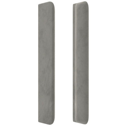 vidaXL Kopfteil mit Ohren Hellgrau 93x16x118/128 cm Samt