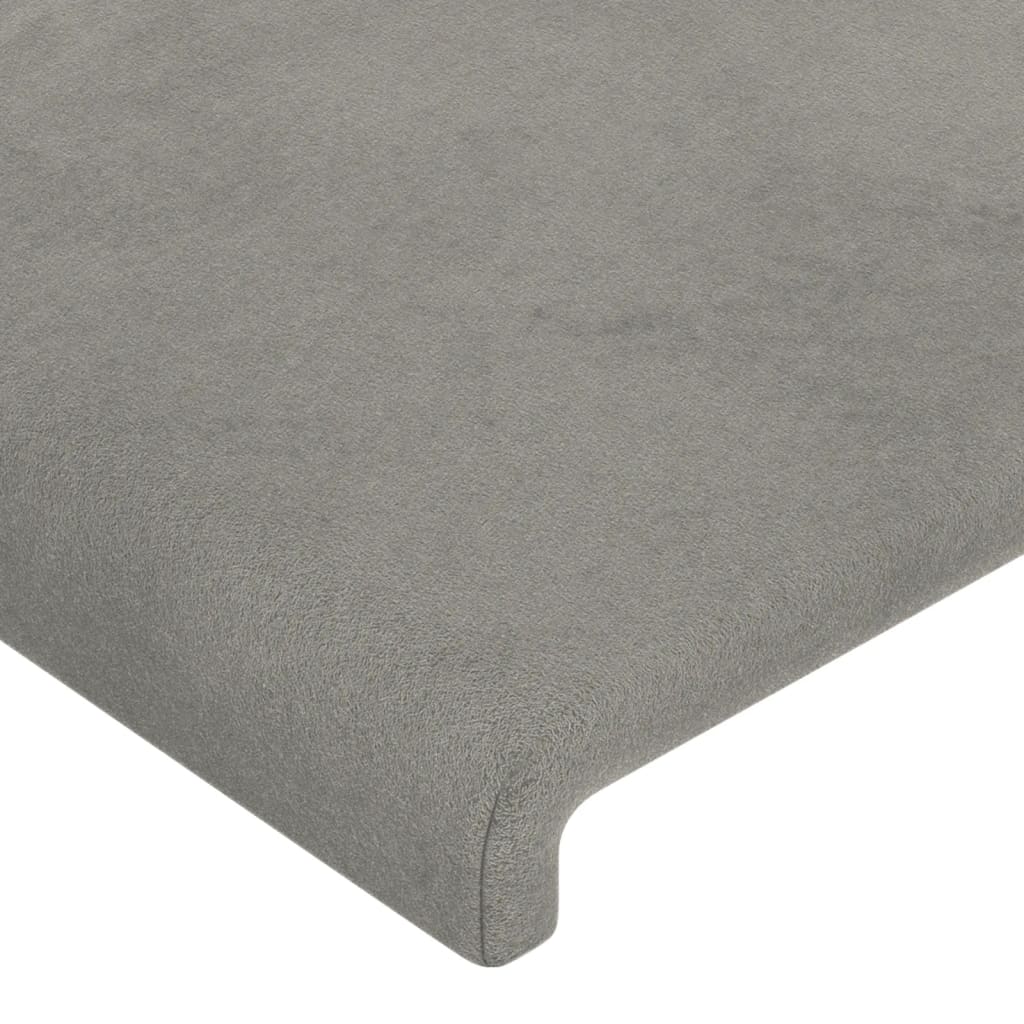 vidaXL Kopfteil mit Ohren Hellgrau 93x16x118/128 cm Samt
