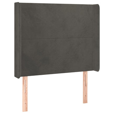 vidaXL Kopfteil mit Ohren Dunkelgrau 93x16x118/128 cm Samt
