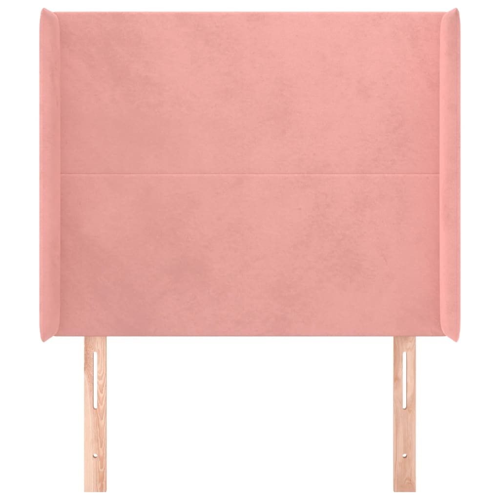 vidaXL Kopfteil mit Ohren Rosa 93x16x118/128 cm Samt