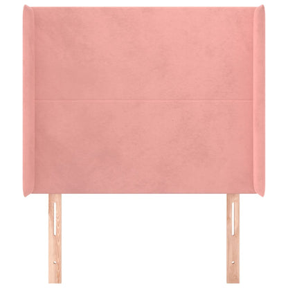 vidaXL Kopfteil mit Ohren Rosa 93x16x118/128 cm Samt