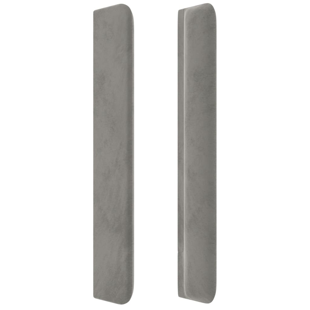 vidaXL Kopfteil mit Ohren Hellgrau 103x16x118/128 cm Samt