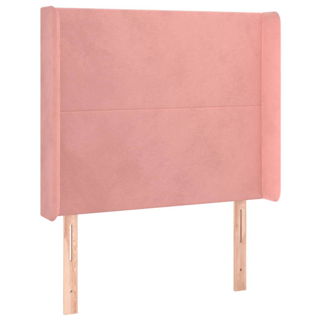 vidaXL Kopfteil mit Ohren Rosa 103x16x118/128 cm Samt