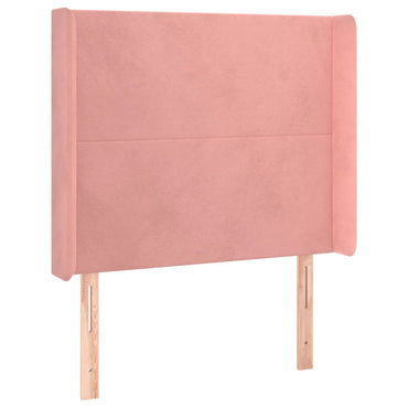 vidaXL Kopfteil mit Ohren Rosa 103x16x118/128 cm Samt
