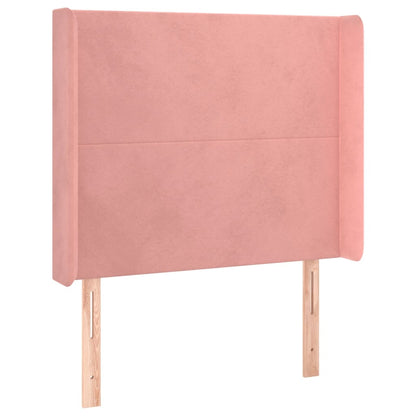 vidaXL Kopfteil mit Ohren Rosa 103x16x118/128 cm Samt