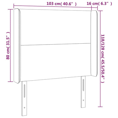 vidaXL Kopfteil mit Ohren Rosa 103x16x118/128 cm Samt